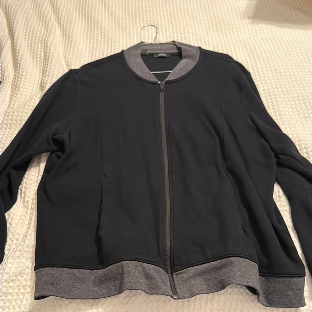 Black and Gray Zip-Up Jacket
